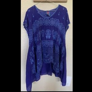 Johnny Was Cupra Rayon Embroidered Top 🦋
